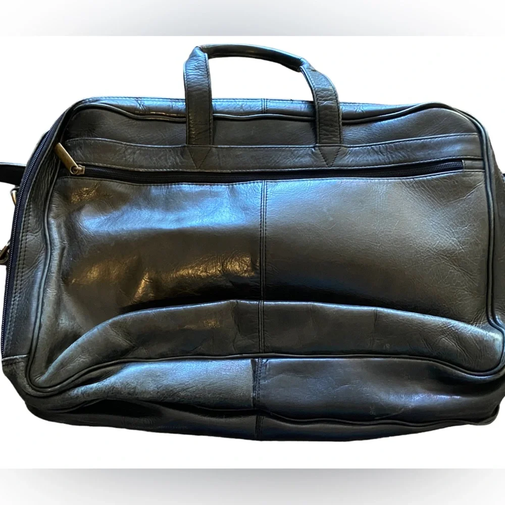 Vintage Wilsons Black Aged Leather Men’s High End Laptop Briefcase Attaché